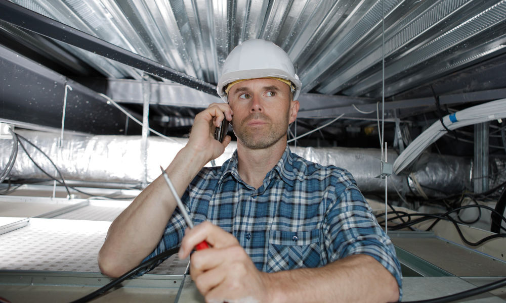 Local business owner answering the phone.